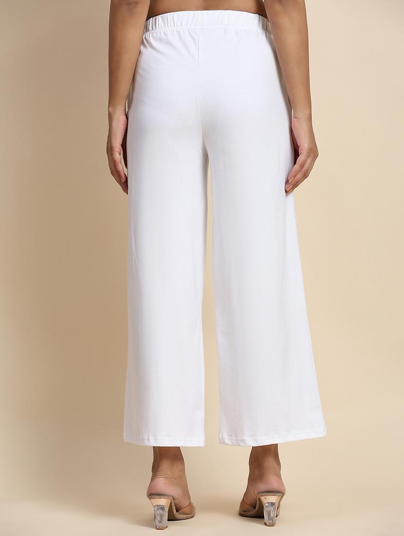 women mid rise solid straight palazzo - 21704653 - Standard Image - 3
