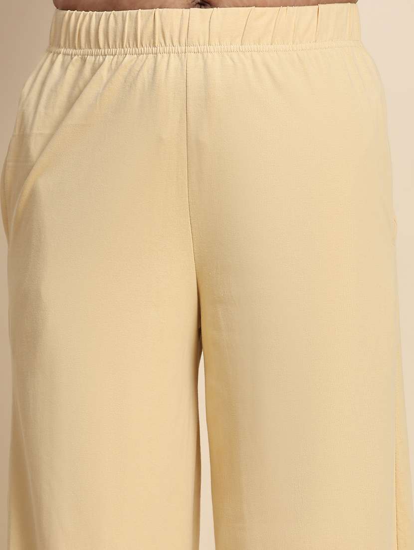 women mid rise solid straight palazzo - 21704655 -  Standard Image - 5