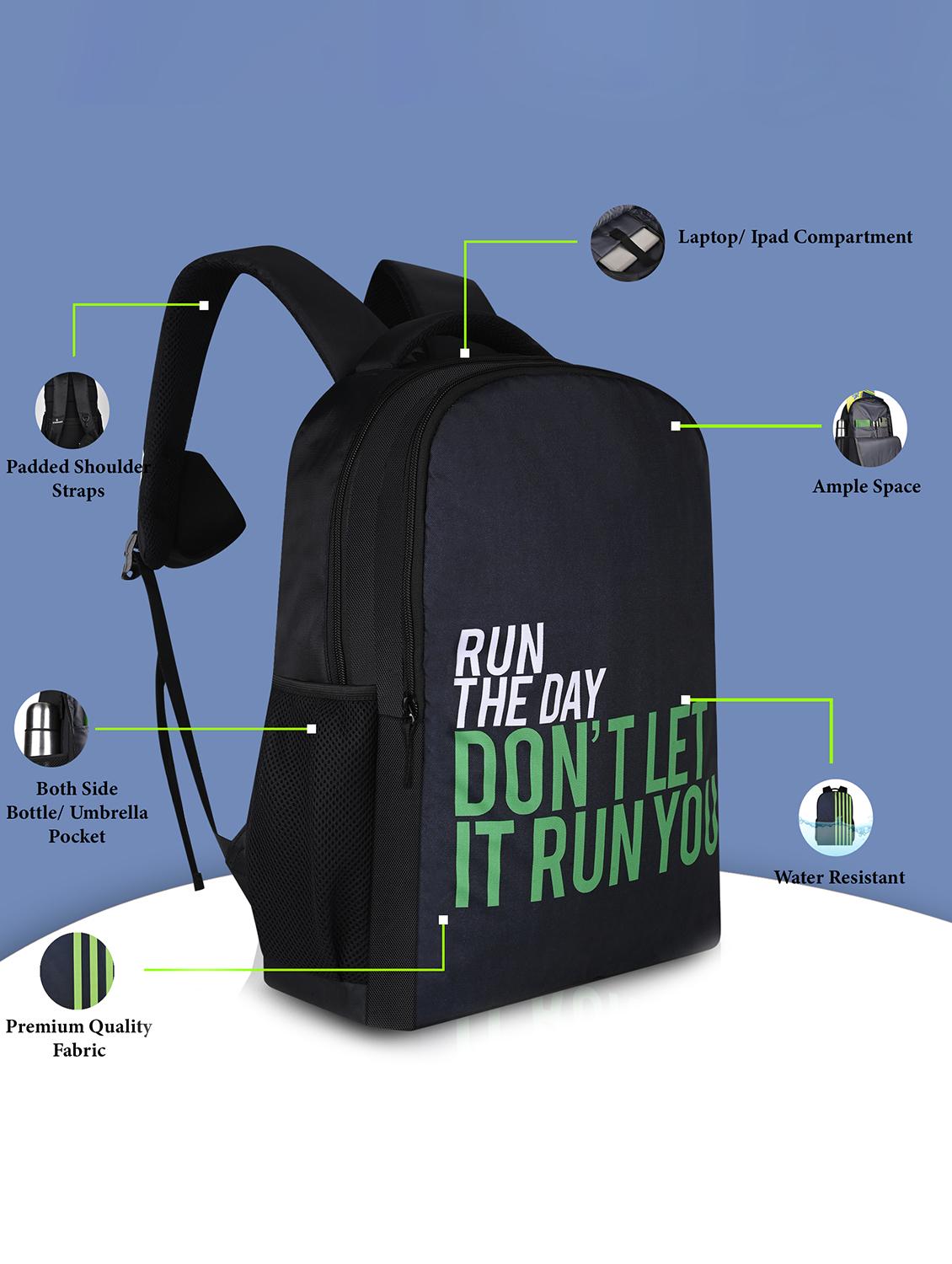 black printed adjustable strap backpack - 21704732 - Standard Image - 3