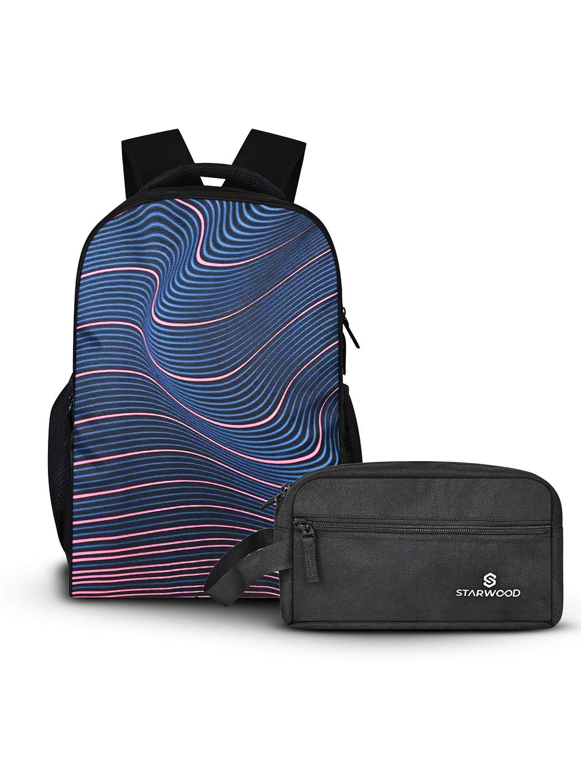men printed adjustable strap backpack with pouch - 21704757 -  Zoom Image - 0