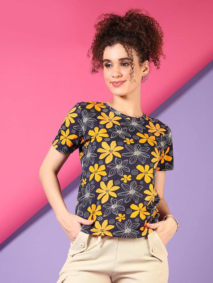 women printed short sleeve t-shirt