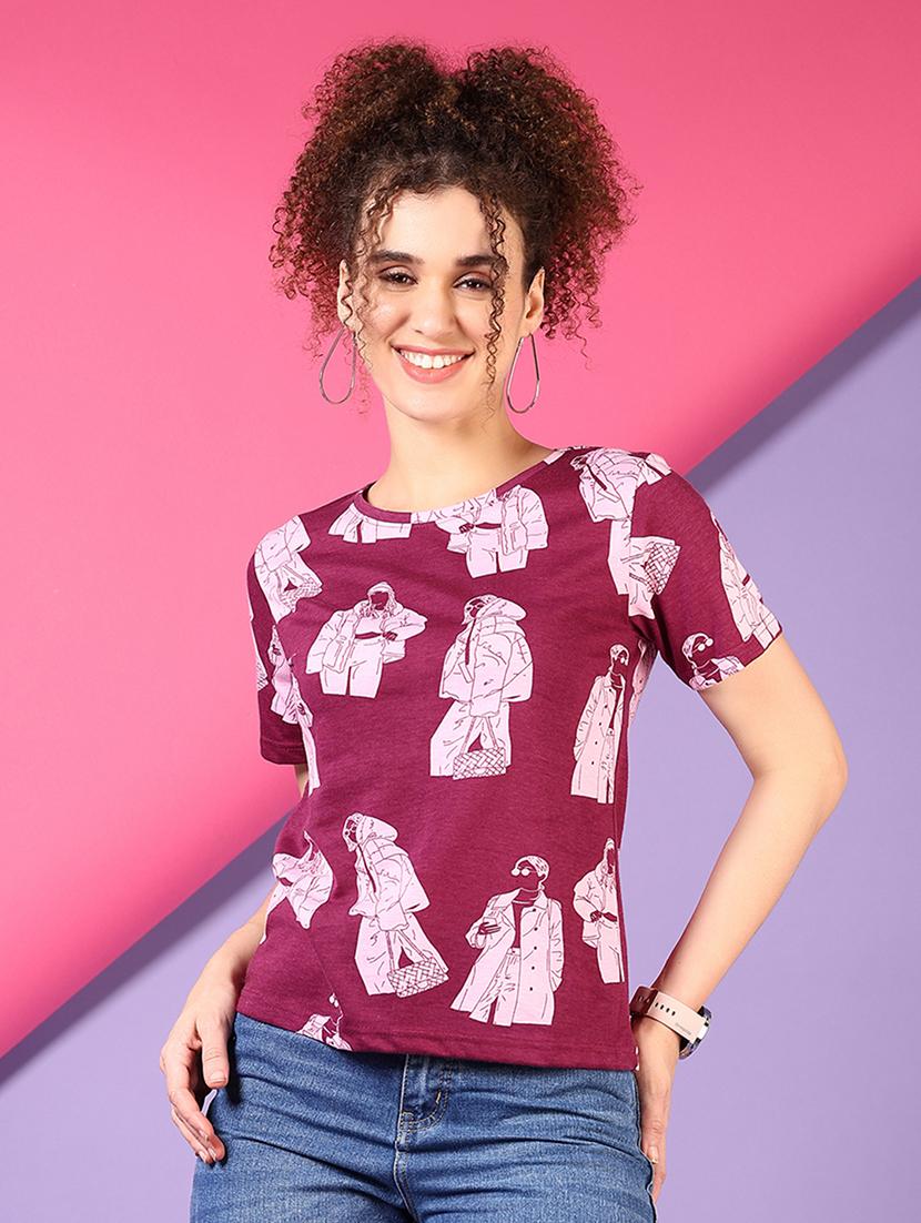women printed short sleeve t-shirt