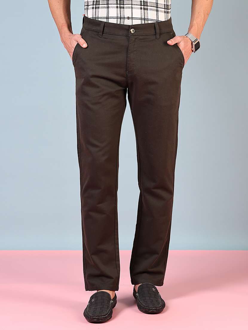 men solidi mid rise casual chino
