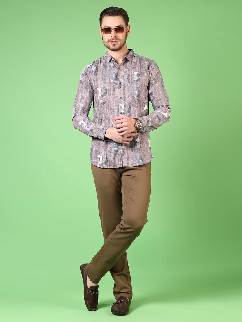 men solid mid rise casual chino - 21705007 - Standard Image - 3