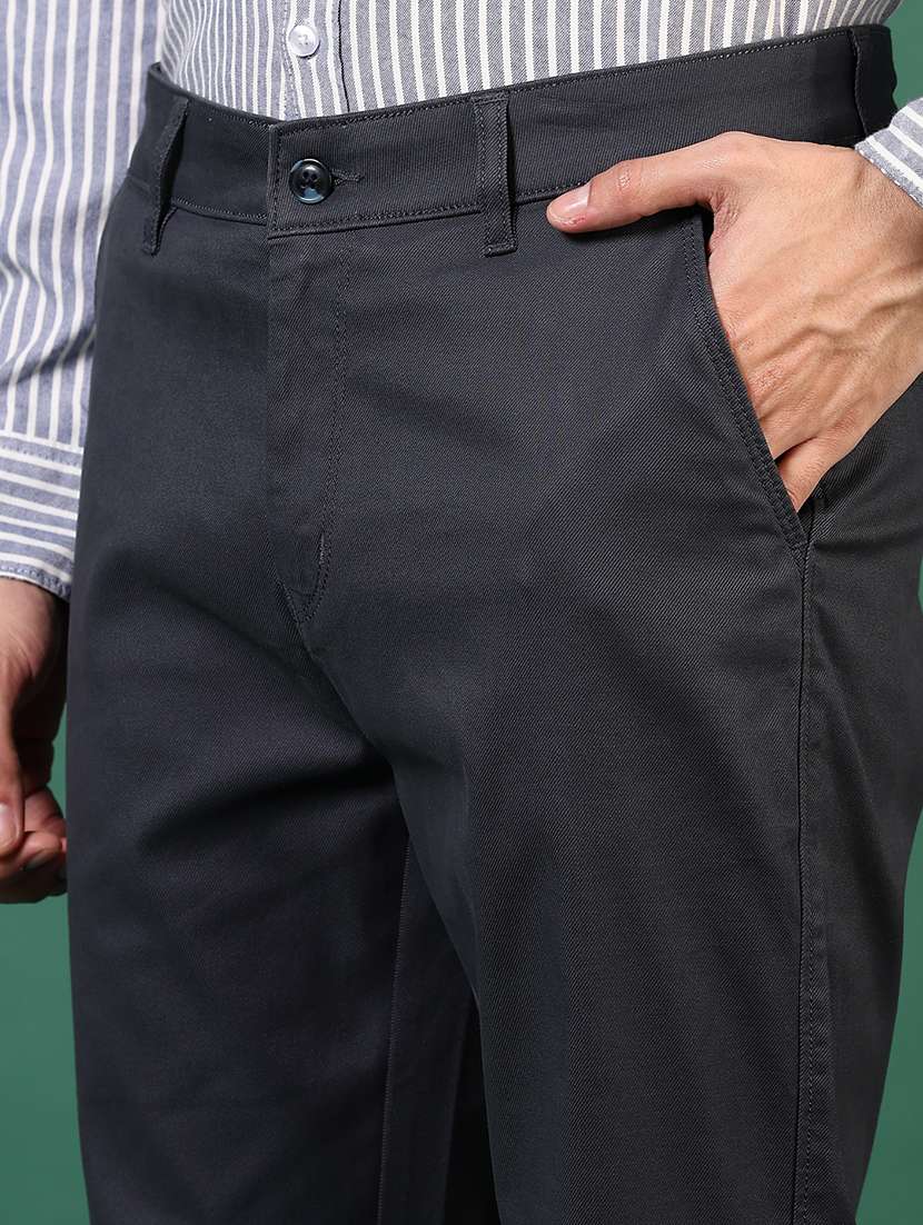 men solid mid rise casual chino - 21705009 -  Standard Image - 5