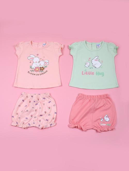 kids pack of 2 printed t-shirt with bloomers - 21705014 -  Standard Image - 0