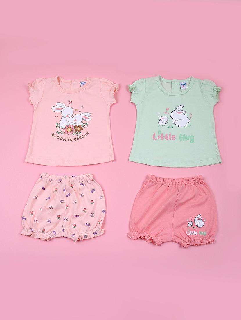 kids pack of 2 printed t-shirt with bloomers - 21705014 -  Zoom Image - 0