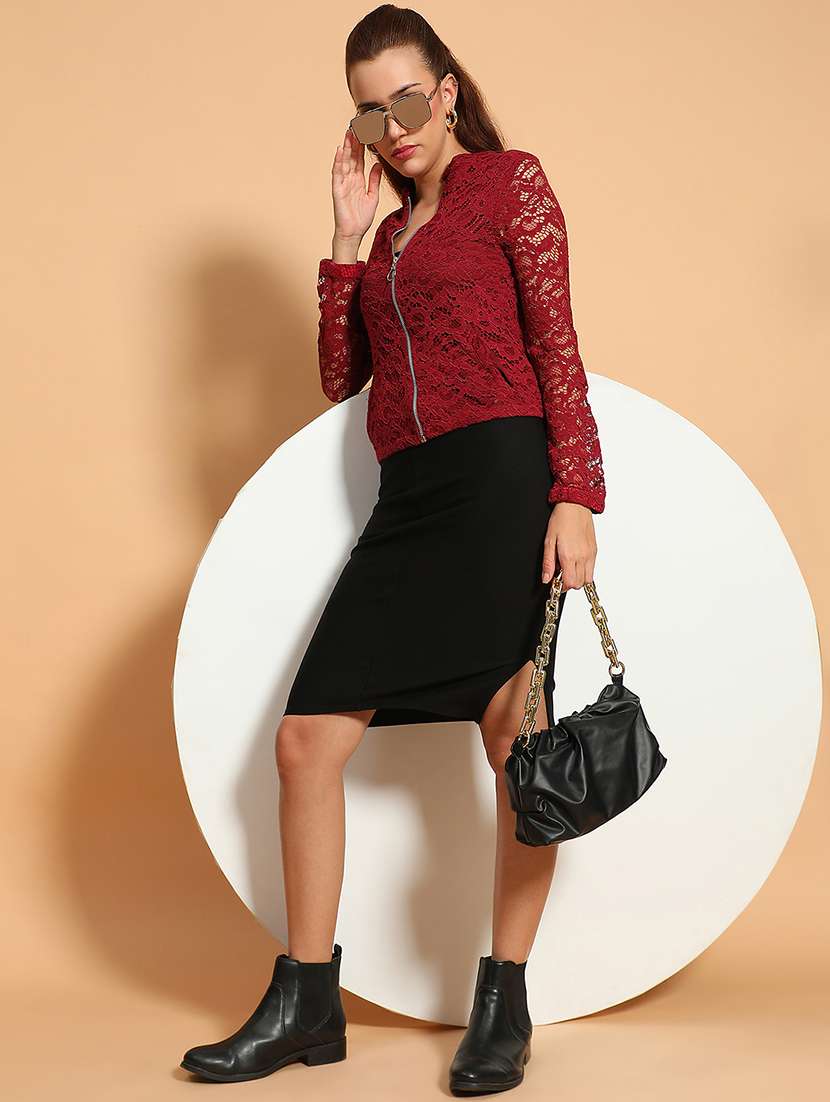 women self designed long sleeves summer jacket - 21705371 -  Standard Image - 3