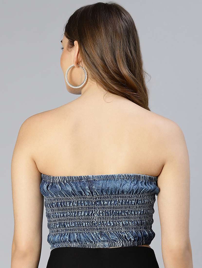 women smocked  sleeveless tube top - 21705421 -  Standard Image - 3