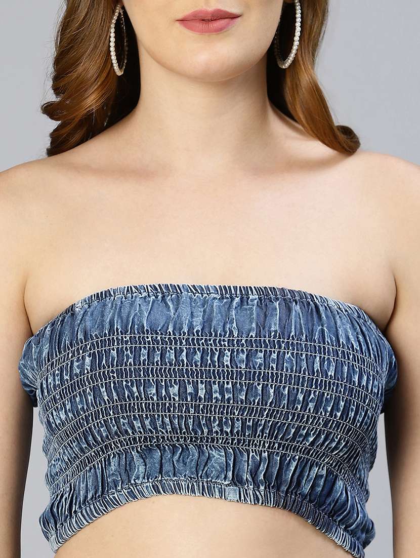 women smocked  sleeveless tube top - 21705421 -  Standard Image - 5
