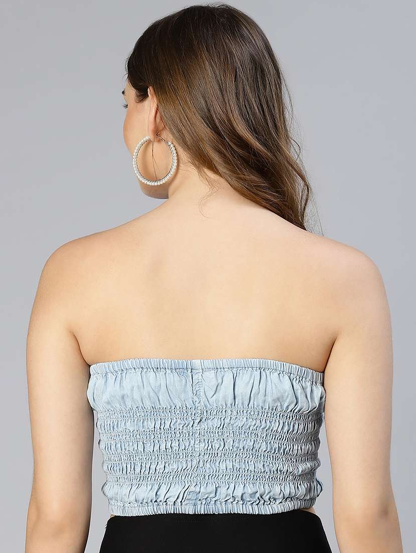 women smocked  sleeveless tube top - 21705422 -  Standard Image - 3