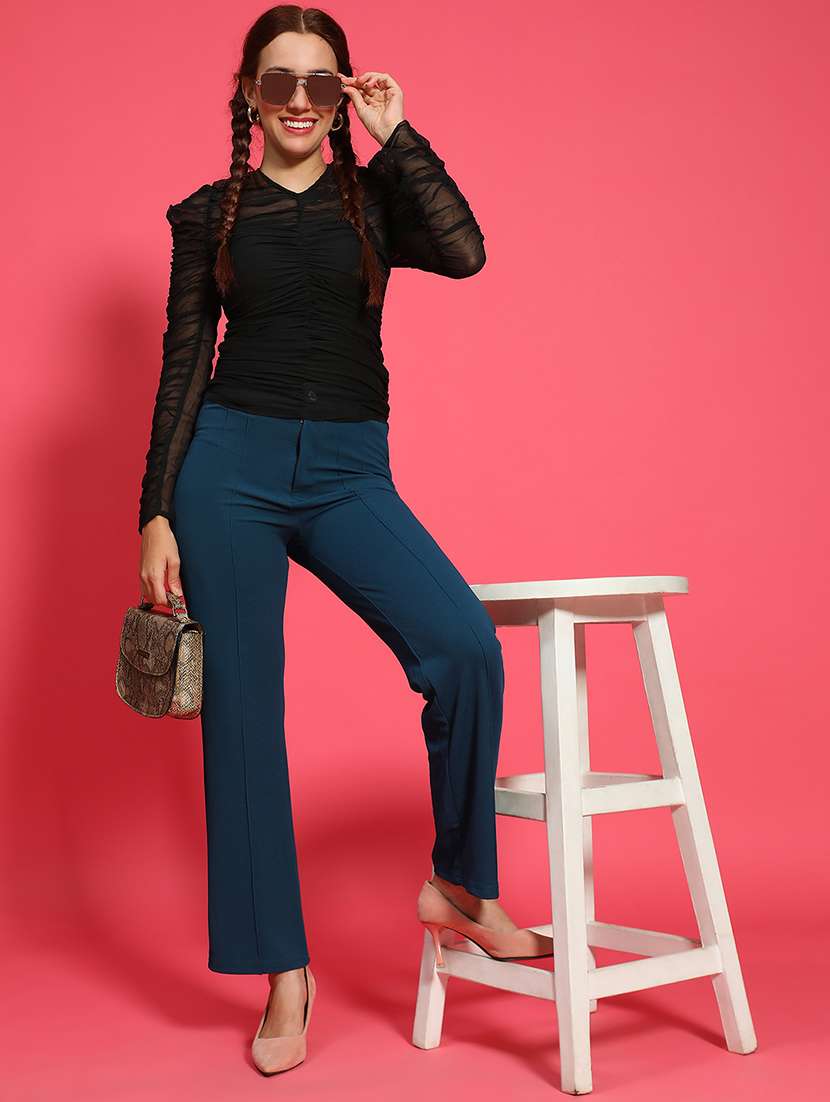 women black solid long sleeve top - 21705434 -  Standard Image - 3