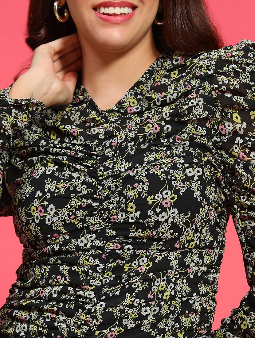 women black floral printed long sleeve top - 21705435 -  Standard Image - 5