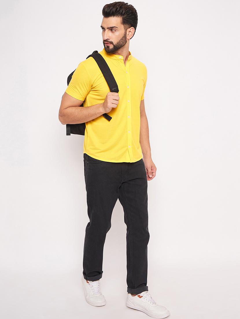 men solid short sleeves casual shirt - 21705469 - Standard Image - 3