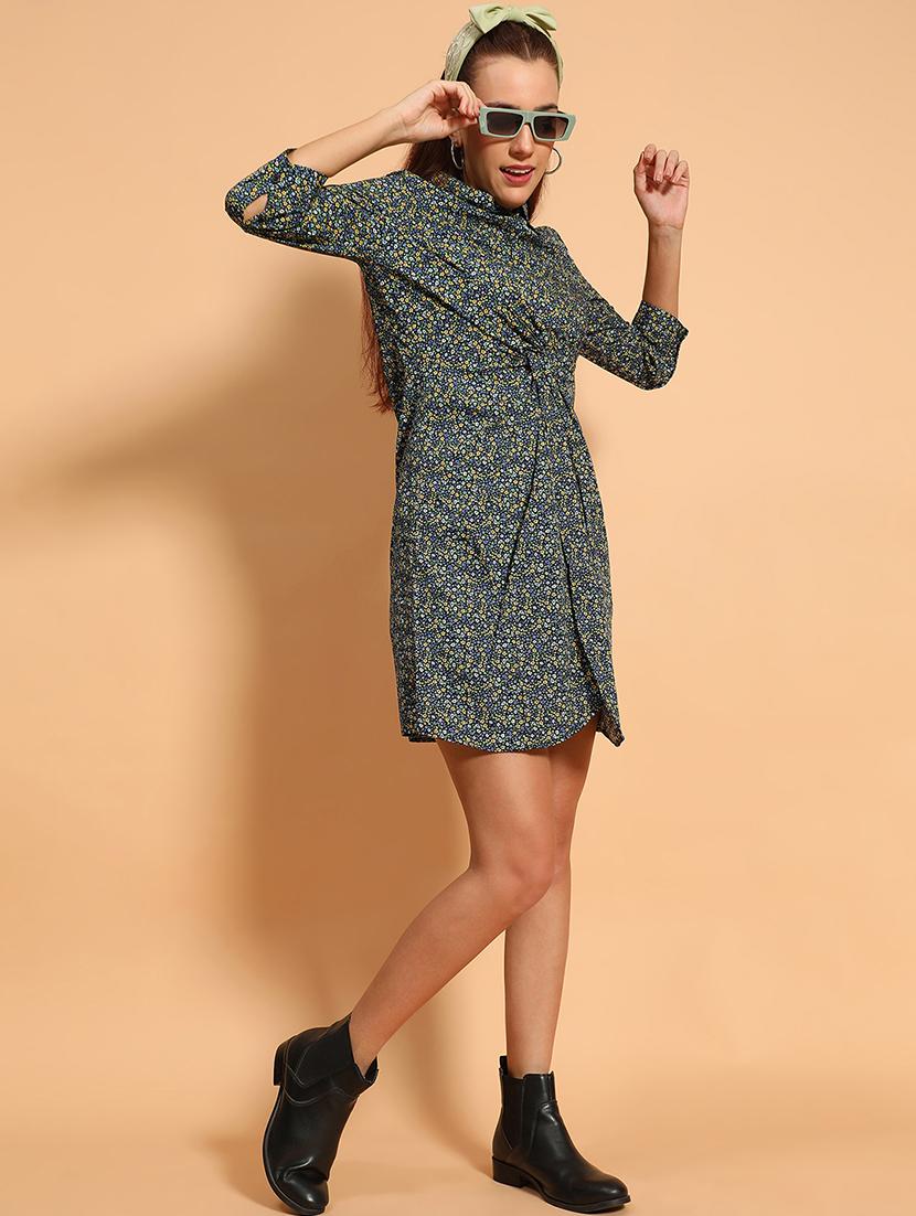 women printed collared straight dress - 21705519 - Standard Image - 5