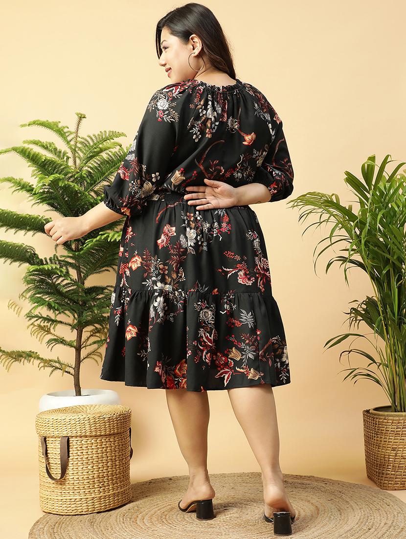 women plus size floral print tiered dress - 21705529 - Standard Image - 5