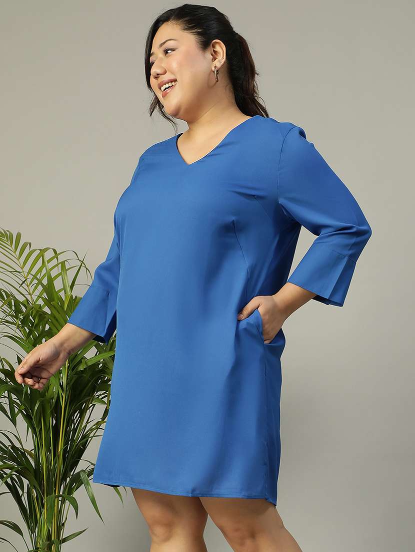 women plus size solid a-line dress - 21705530 - Standard Image - 5