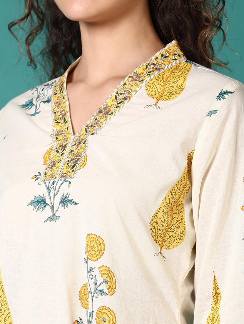women printed three quarter sleeve straight kurta - 21705609 - Standard Image - 5