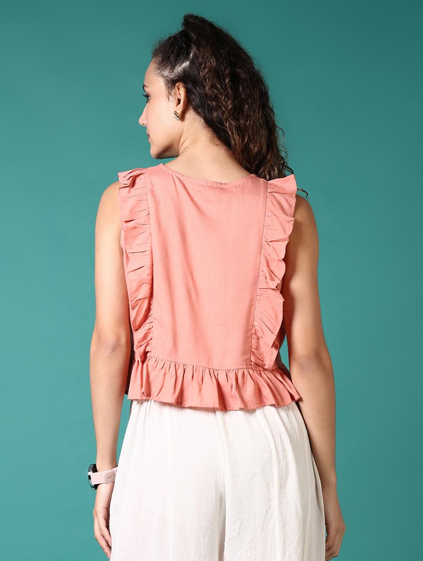 women solid sleeveless crop top - 21705630 - Standard Image - 3