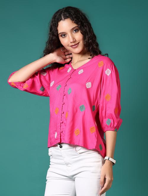 women embroidered puff sleeves top - 21705632 -  Standard Image - 0