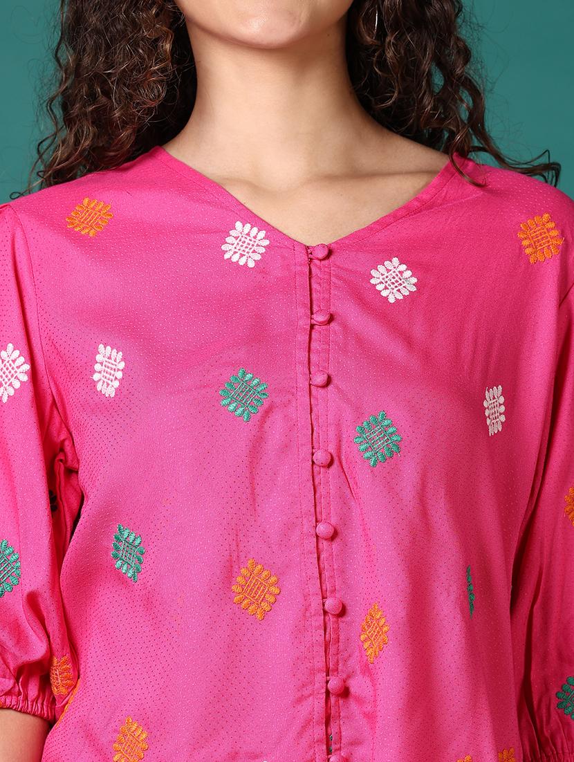 women embroidered puff sleeves top - 21705632 - Standard Image - 5
