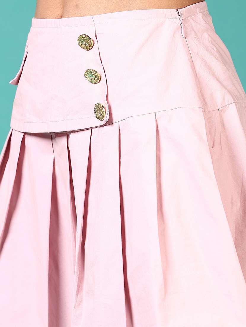 women high rise solid pleated skirt - 21705638 -  Standard Image - 5