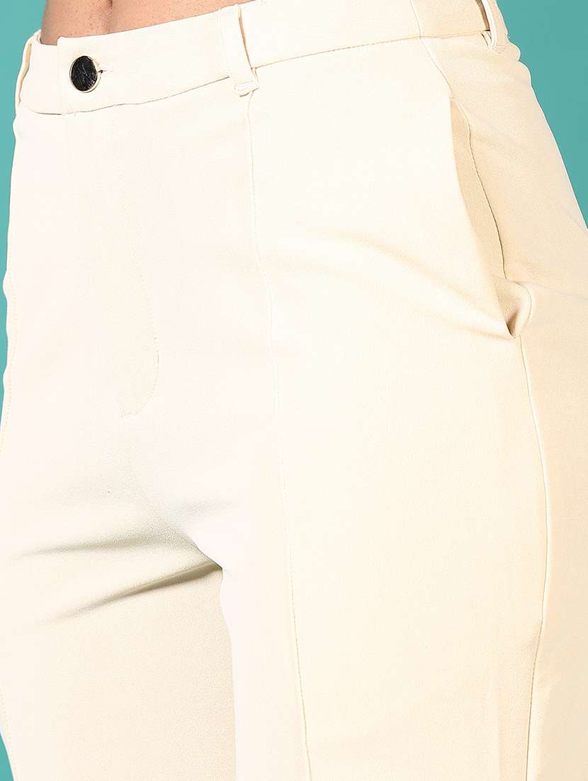 women mid rise solid wide leg trouser - 21705642 -  Standard Image - 5