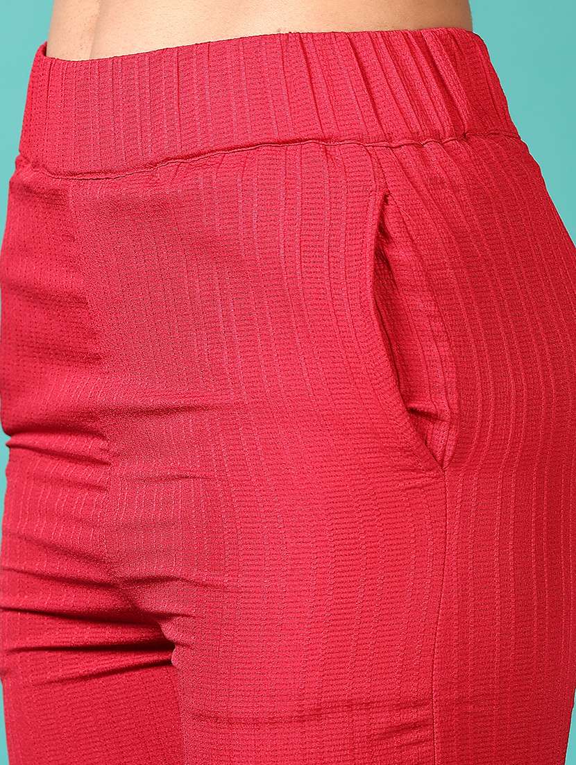 women mid rise solid wide leg trouser - 21705644 -  Standard Image - 5