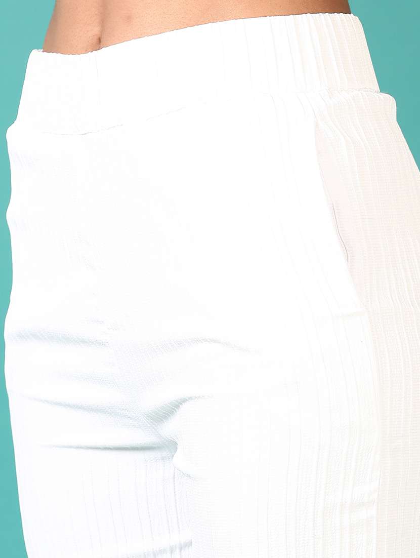 women mid rise solid wide leg trouser - 21705645 -  Standard Image - 5