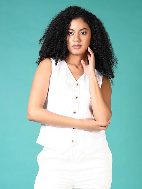 women v-neck solid vest top - 21705646 - Standard Image - 0