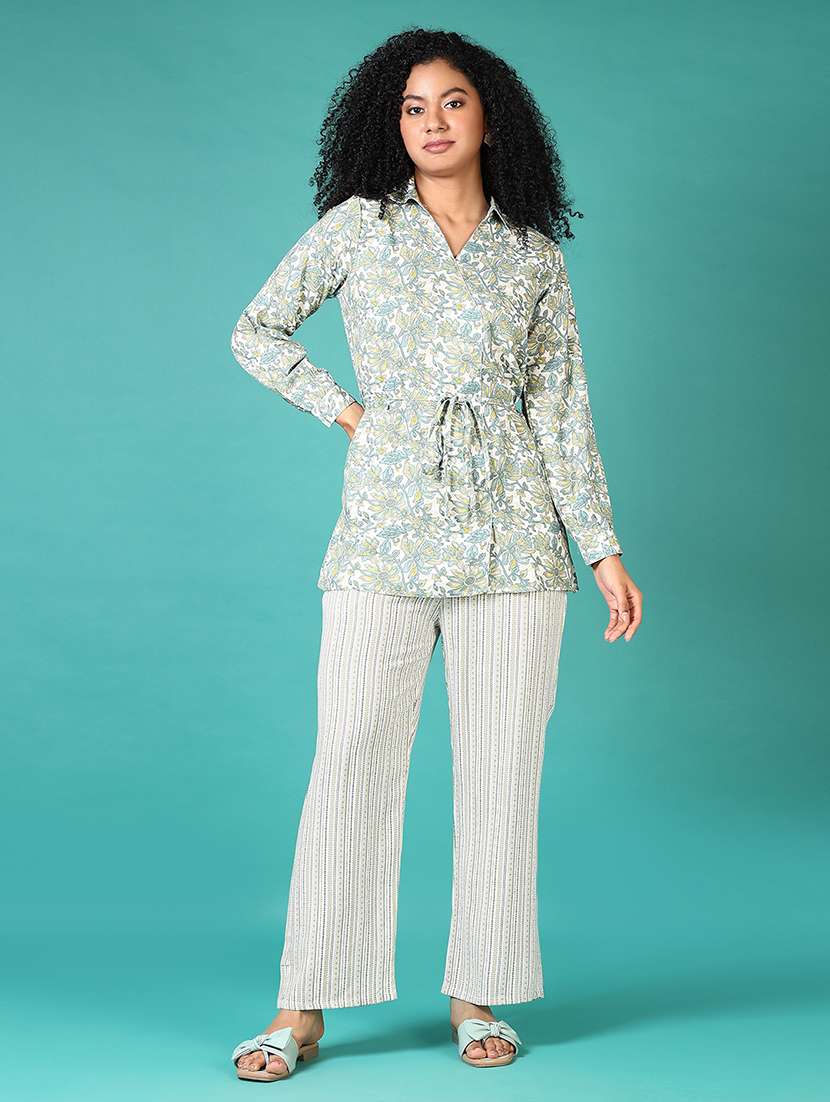 women printed top and trouser co-ord set