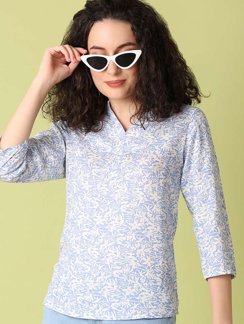 women printed three quarter sleeves regular top - 21705669 -  Standard Image - 3