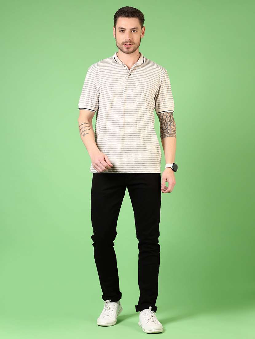 men short sleeves striped polo t-shirt - 21705726 -  Standard Image - 3