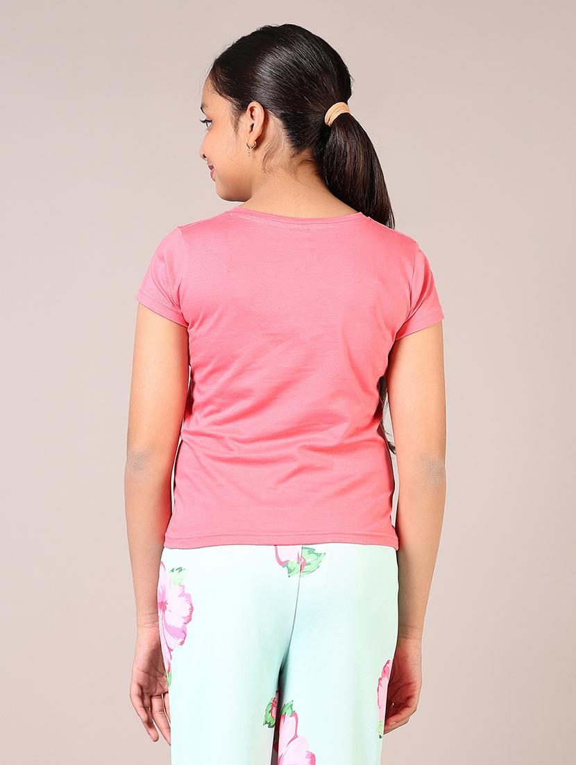 girls round neck cotton tee - 21705750 - Standard Image - 3