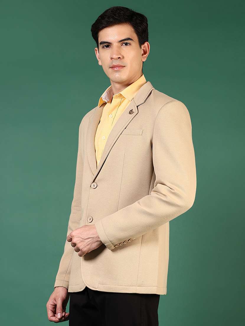 men solid lapel collar single breasted casual blazer - 21705753 -  Standard Image - 5