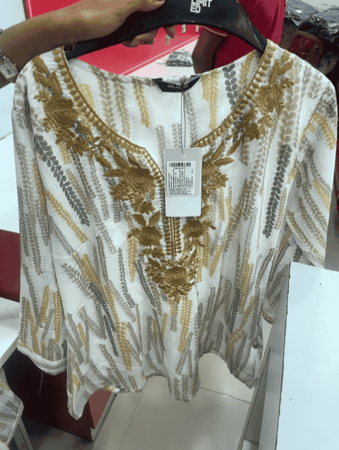 off white georgette top - 21705761 - Standard Image - 0