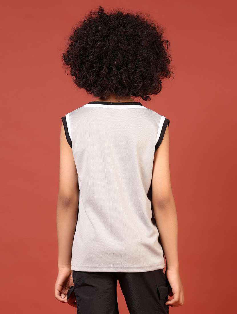 boys typographic print sleeveless t-shirt - 21705763 -  Standard Image - 3