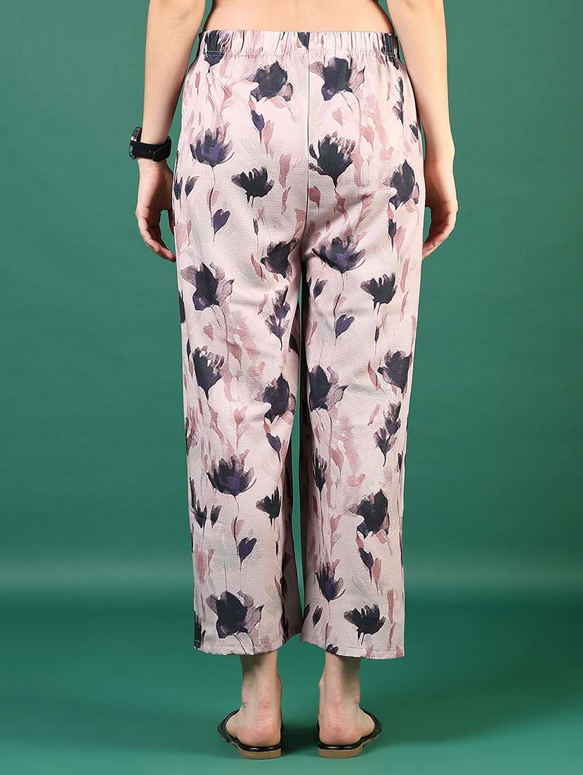 women printed mid rise straight palazzo - 21705769 - Standard Image - 3