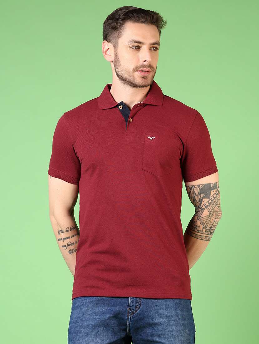 men solid short sleeves polo t-shirt