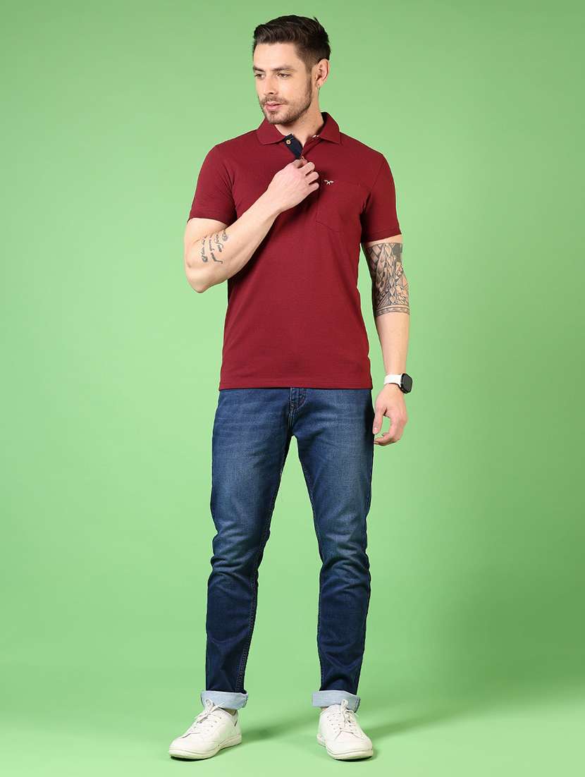 men solid short sleeves polo t-shirt - 21705807 -  Standard Image - 3