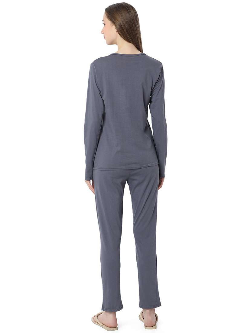 women chest print pyjama nightwear set - 21706232 -  Standard Image - 3