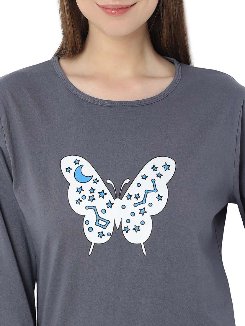 women chest print pyjama nightwear set - 21706232 -  Standard Image - 5