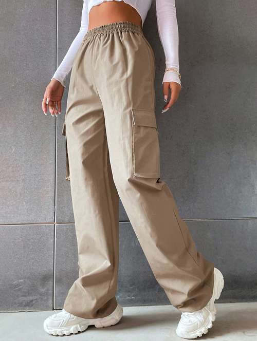 women high rise solid cargo - 21706237 - Standard Image - 0