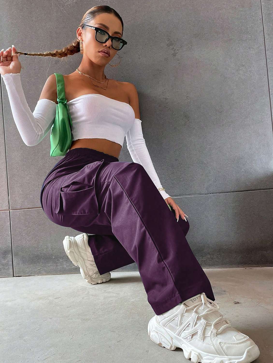 women high rise solid cargo - 21706241 -  Standard Image - 5