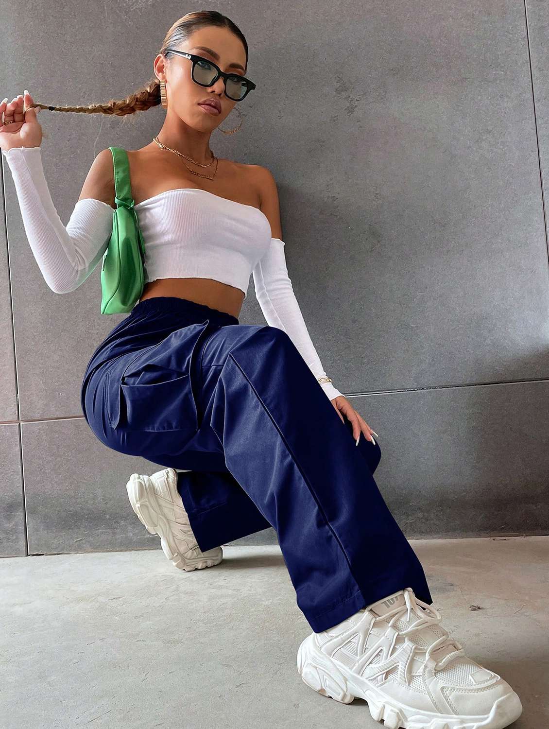 women high rise solid cargo - 21706243 -  Standard Image - 5