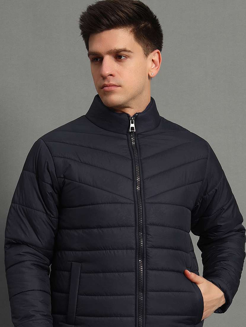 men long sleeves solid puffer jacket - 21706691 -  Standard Image - 3