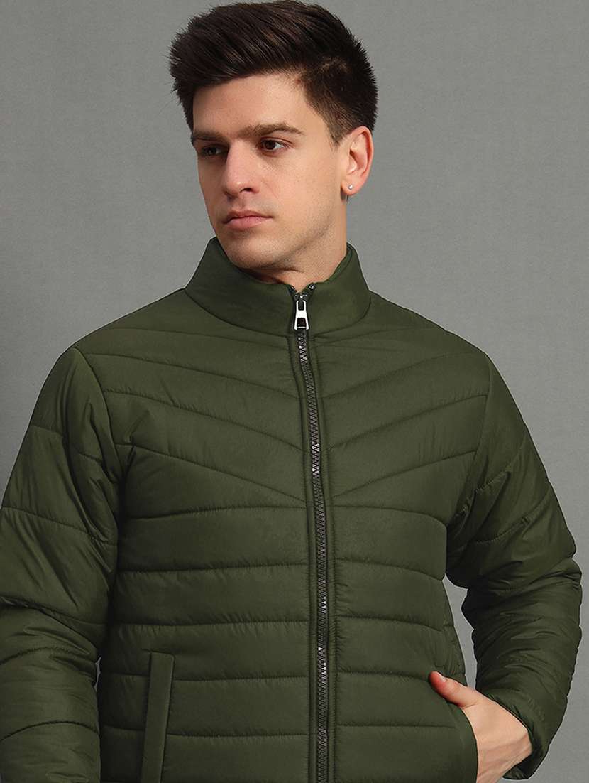 men long sleeves solid puffer jacket - 21706692 -  Standard Image - 3