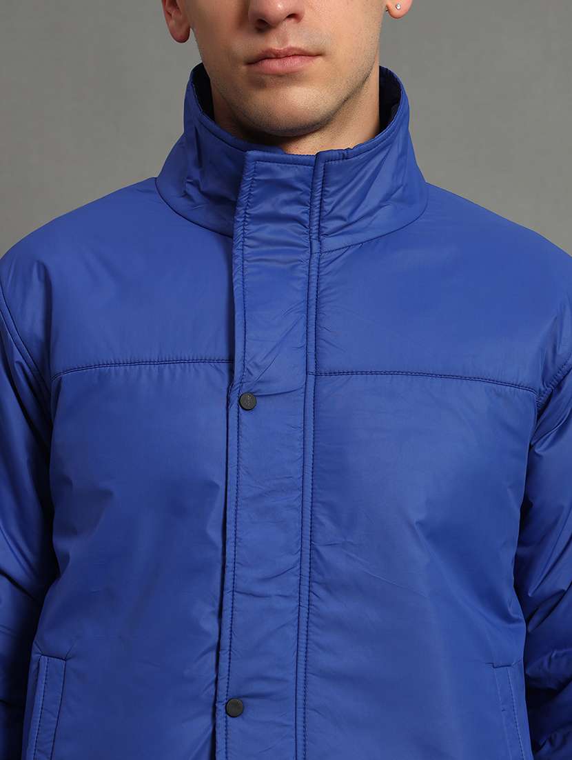 men long sleeves solid bomber jacket - 21706698 -  Standard Image - 3