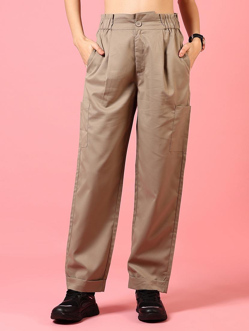 women solid high rise straight trouser - 21706752 -  Zoom Image - 0