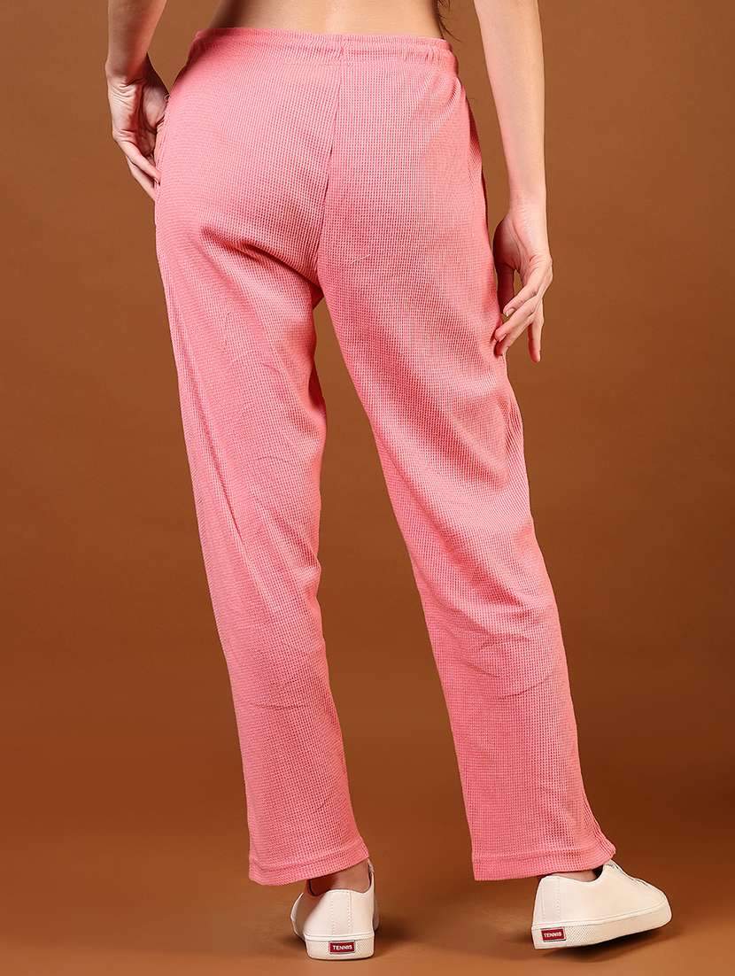 women solid mid rise track pant - 21706766 - Standard Image - 3